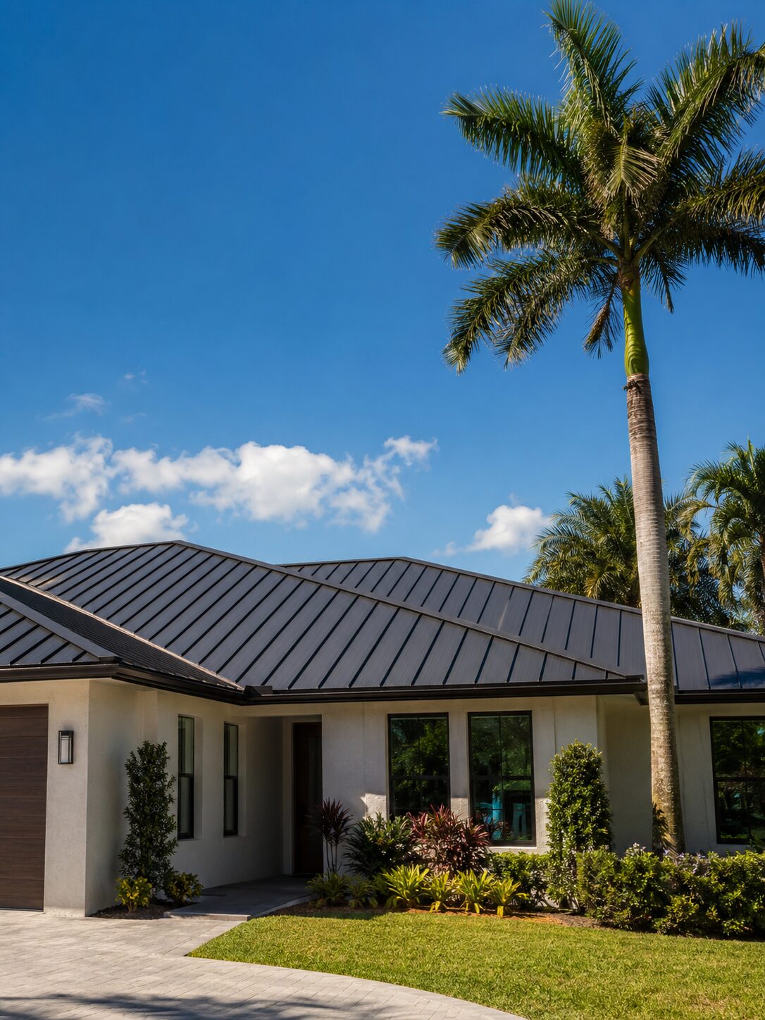 Standing seam over a ranch home on acreage in Redland